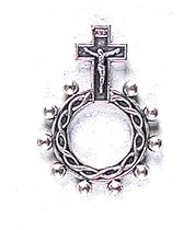 Finger Ring Rosary with Silver Tone - MADE IN ITALY