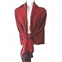 70% Pashmina 30% Silk Paisley Self-Design Shawl / Wrap / Stole - Red Black