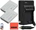 2 Pack Of NB-5L Replacement Batteries & Battery Charger Kit for Canon PowerShot S100 S110 SX200 HS SX210 HS SX230 HS Digital Camera Includes Battery + AC/DC Battery Charger + LCD Screen Protectors + Cleaning Cloth