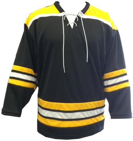 Boston Bruins style Black Away Hockey Replica Pinhole Mesh Game Jersey Adult