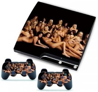 Doodle Deals Ps3 Wireless Game Controller for Sony Playstation 3 WITH Rumble Feature Black AND Ps3 Slim Vinyl Skin Sticker Decal for Playstation 3 Slim & Remote Controllers Blond Weed so Sexy Cool