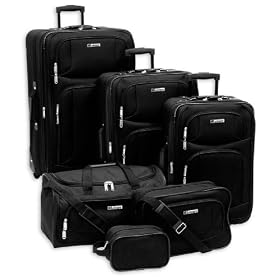 Leisure Savannah 6 Piece Luggage Set, Black, One Size