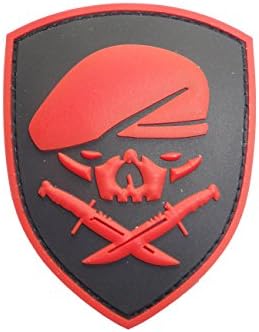 FODR Hat Army Cross Swords Velcro Rubber PVC Patches Red