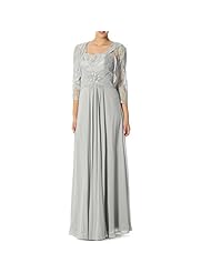 3/4 Sleeves Empire   Waistline Beaded Lace Crystal Chiffon Mother-of-the-Bride Dress 