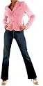 Femininer Stretch-Blazer mit gewebten Nadelstreifen