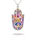Purple Hamsa Necklace to Protect from the Evil Eye #2412PU