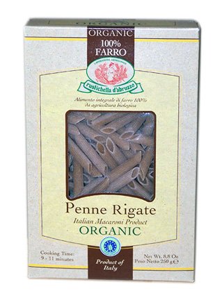 Rustichella D'Abruzzo Pasta Penne Rigate Farro in Box, 8.8 Ounce