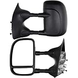 Towing Mirrors For 99-07 Ford F250 F350 F450 F550 Super Duty Door Side Mirror Manual Black Telescopic Pair Set Driver and Passenger (2000 01 02 03 04 05 06 Ford Super Duty) Fit 61067-68F
