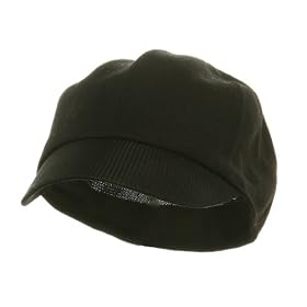 Polyester Knit Jockey Cap - Black