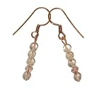 Goshenite Earrings 03 Dangle White Pink Swarovski Crystal Healing Gemstone 1.5