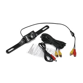 Koolertron Car Rearview License Plate Black Backup Camera+ IR Night Vision + 1 4 Inch CMOS by