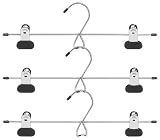 Whitmor 6021-181 Ebony Chrome Add-On Skirt/Slack Hanger, Set of 3