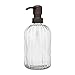 Rail19 Fluted Glass Nouveau Soap Dispenser Metal Soap Pump The Kitchen Bathroom Great Lotions Liquid Hand Soaps (Farmhouse Bronze)