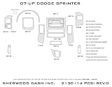 DODGE SPRINTER 2007-up Wood Dash Trim Kit 14pcs