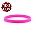 GOGO 100 Pcs Thin Silicone Wristbands for Adults, 1/5