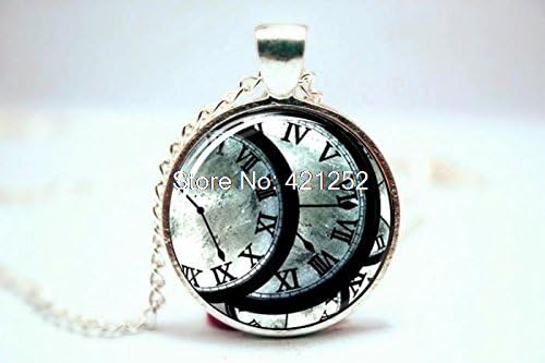 ArtShop Fashion Jewelry Steins Gate Pendant Steinsgate Clock Necklace Glass Photo Cabochon Necklace Christmas gift