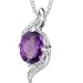 1.00 cts Oval Shape Amethyst Pendant in Sterling Silver