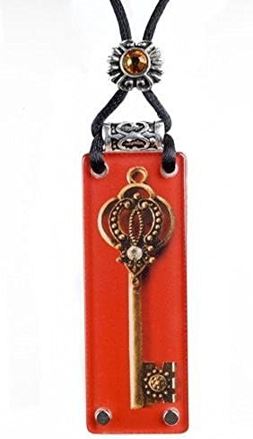 Fortune Keeper Message Pendant Necklace With Swarovski Crystal (Key of Success)