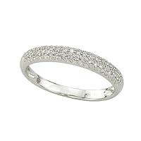14K White Gold 1/5 ct. Pave Set Diamond Ring