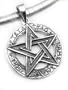 Sterling Silver Large Heavy Pentacle Pentagram Pendant