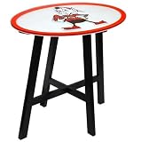 Cleveland Browns Wooden Pub Table With Glass Top