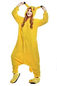 NEWCOAPLAY Unisex Onesies Pajamas Kigurumi Cosplay Sleepsuit Costume (XL, Pikachu)