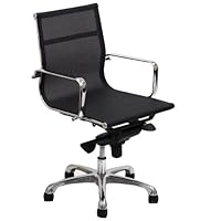LexMod Regis All-Mesh Low Back Conference Office Chair in Black