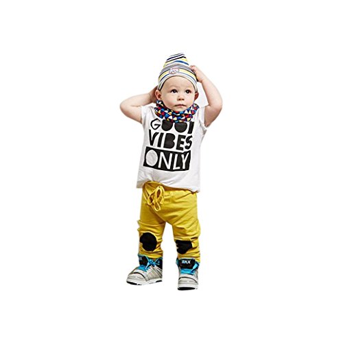 Gotd Newborn Toddler Baby Boys Letter Print Outfits T-shirt Tops+Pants Clothes