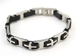 Silver Cross Stainless Steel Men's Bangle Link Bracelet sl010002