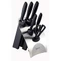 Rockingham Forge 7 Pce Knife and Scissor Block Set, Black