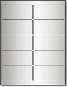 Amazon.com : 4" x 2" Silver Foil Labels for Laser Printers - 10 Sheets ...