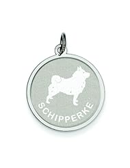 Sterling Silver Schipperke Disc Charm Jewelry