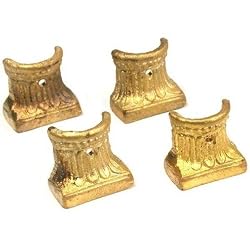 4 Mantle Clock Column Holders Feet Clockmakers Parts A+