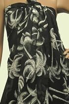 Black and White Palm Trees Beach Wrap Pareo