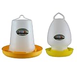 4 Litre Drinker and 2kg Feeder Yellow and White Set