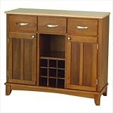 IMAGE OF Wine Storage Buffet with Natural Wood Top (Cottage Oak) (35.5