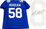 Mark Herzlich Autographed New York Giants Blue Jersey