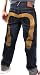 EVISU Jeans Genes Mens Straight Leg Button Fly Selvedge Denim Pants Classic Blue/Yellow