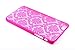 iPhone 6 Plus Case, NZND Retro Lace Pattern Texture Hard Plastic Clear Case iPhone 6 Plus 5.5 inch (Pink)