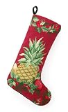 Pears of Gold Lynn Haney Santa Needlepoint Christmas Stocking