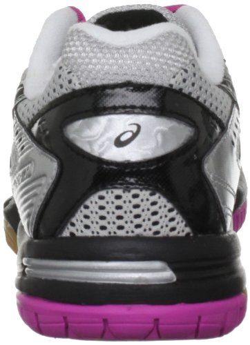 Asics Gel Rocket 6 Womens Silver/Black/Pink Court Trainer B257N 9399 7.5 UK