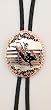Silver Plated Diamond cut Copper Bullrider Bolo Tie