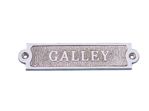 Hampton Nautical  Chrome Galley Sign, 6", Chrome