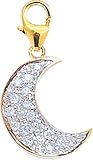 14k Gold Diamond Crescent Moon Charm (1/10 cttw)