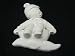 Ceramic bisque African American unpainted Christmas ornament snow tub boy