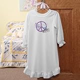 Personalized Girls Nightgown with Peace Symbol