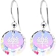 Handcrafted Austrian Happiness Chinese Symbol Earrings MADE WITH SWAROVSKI ELEMENTS