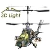 RC Advanced Apache Helicopter 3Ch Remote Control Ready To Fly - W/Light Effects
