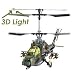 RC Advanced Apache Helicopter 3Ch Remote Control Ready To Fly - W/Light Effects