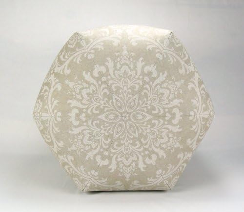 24" Floor Ottoman Pouf Pillow, Cloud Linen Damask